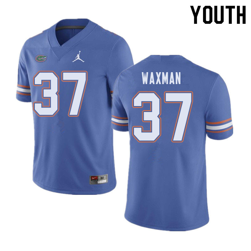 Jordan Brand Youth #37 Tyler Waxman Florida Gators College Football Jerseys Sale-Blue - Click Image to Close